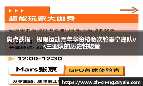 焦点战报:极限运动嘉年华资格赛次轮秦皇岛队vs三亚队的历史性较量